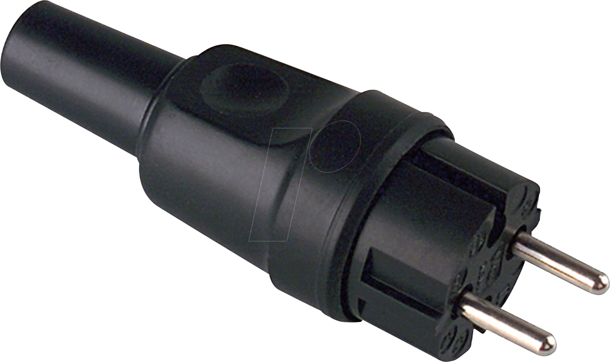 BACH 919.179 - Vollgummi-Konturenstecker, schwarz, ohne Schutzkontakt BACH 919.179 - Vollgummi-Konturenstecker, schwarz, ohne Schutzkontakt von Bachmann