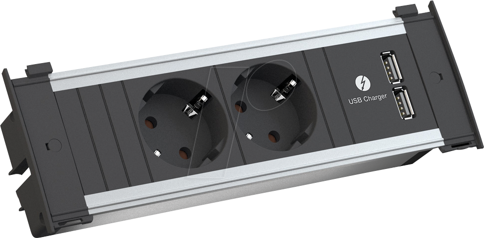 BACH 927.001 - KAPSA Steckdoseneinheiten Small, 2-fach, USB A/A 15W von Bachmann