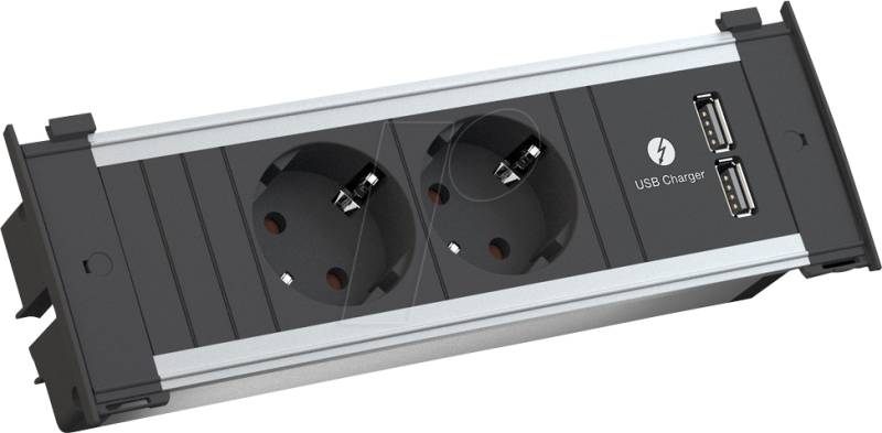 BACH 927.001 - KAPSA Steckdoseneinheiten Small, 2-fach, USB A/A 15W von Bachmann