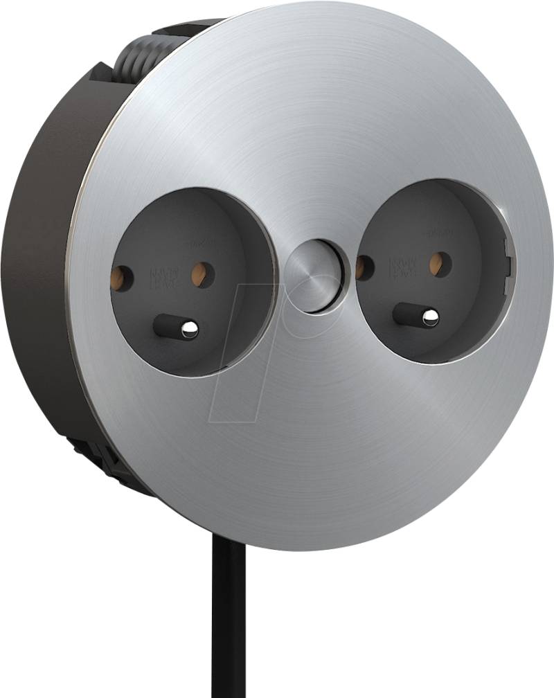 BACH 931.002 - TWIST 2S 2x UTE, Schutzkontakt-Montagestecker, Edelstahl, 2 m von Bachmann