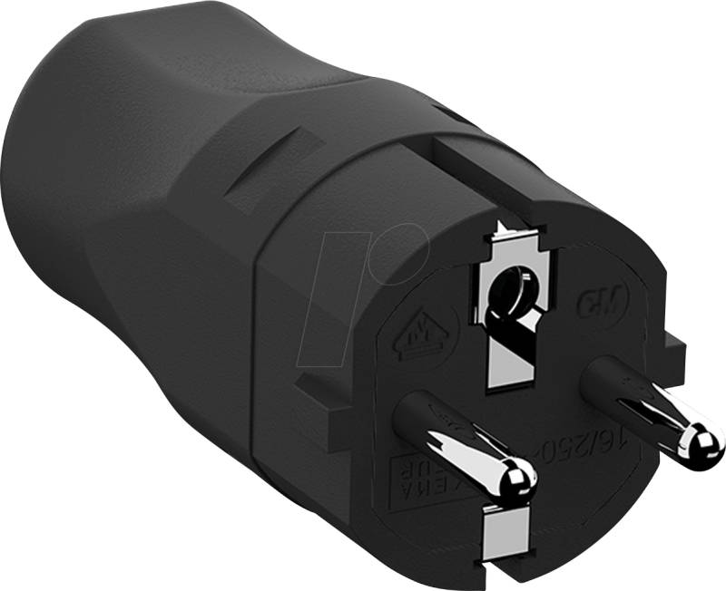BACH 960.101 - Schutzkontaktstecker Typ EF - CEE 7/7, schwarz von Bachmann