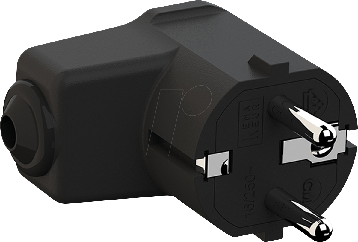 BACH 960.102 - Winkelstecker Typ EF - CEE 7/7, schwarz BACH 960.102 - Winkelstecker Typ EF - CEE 7/7, schwarz von Bachmann