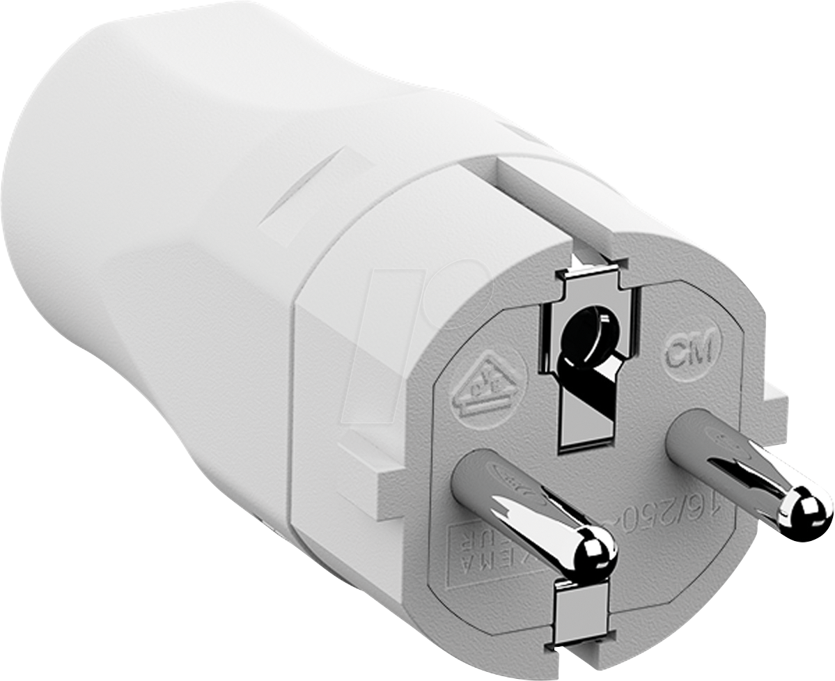 BACH 960.201 - Schutzkontaktstecker Typ EF - CEE 7/7, weiß BACH 960.201 - Schutzkontaktstecker Typ EF - CEE 7/7, weiß von Bachmann
