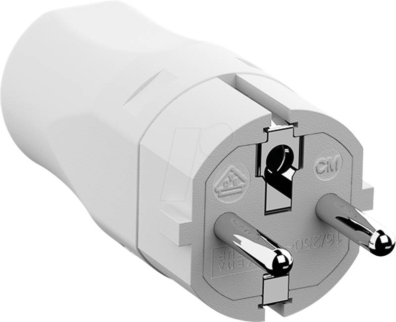 BACH 960.201 - Schutzkontaktstecker Typ EF - CEE 7/7, weiß von Bachmann