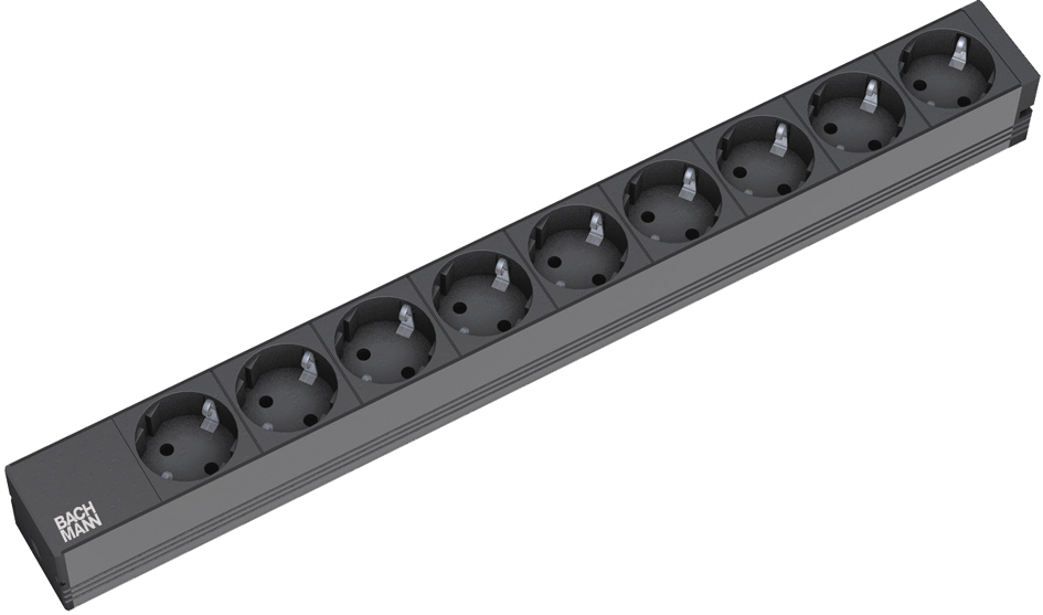 BACHMANN 19, Steckdosenleiste, 9-fach, ohne Schalter schwarz BACHMANN 19, Steckdosenleiste, 9-fach, ohne Schalter schwarz von Bachmann