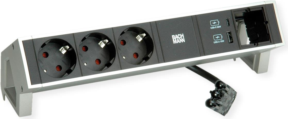 BACHMANN DESK 2 3x CEE7/3 1xUSB-Charger 1x CM (902.9964) von Bachmann