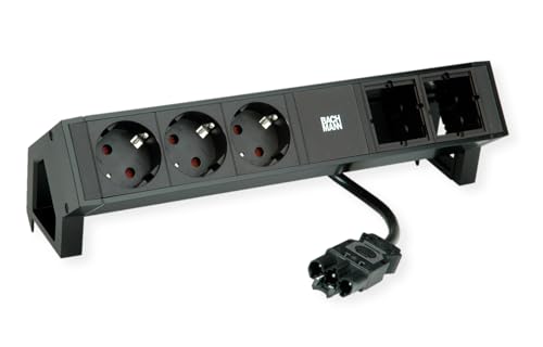 BACHMANN DESK2 3xCEE7/3 2xCM Strom 0,2m GST18 RAL9005 BACHMANN DESK2 3xCEE7/3 2xCM Strom 0,2m GST18 RAL9005 von Bachmann