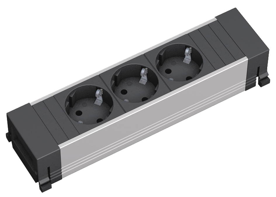 BACHMANN Steckdoseneinheit , POWER FRAME, , 3-fach, Alu-Profil BACHMANN Steckdoseneinheit , POWER FRAME, , 3-fach, Alu-Profil von Bachmann