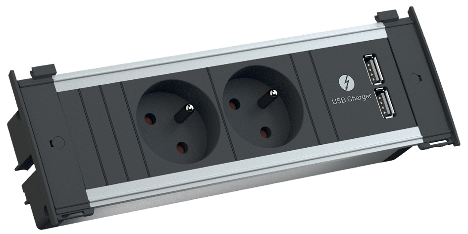 BACHMANN Steckdoseneinheit KAPSA S, 2-fach, UTE, 2x USB, 2 m BACHMANN Steckdoseneinheit KAPSA S, 2-fach, UTE, 2x USB, 2 m von Bachmann