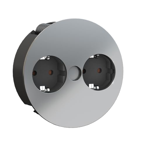 BACHMANN TWIST 2x Schutzkontakt, Aderendhülsen, Schutzkontaktmontagestecker, chrom, 2 m von Bachmann