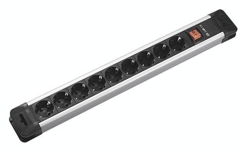 Bachmann 330.102 Steckdosenleiste mit Schalter Silber, Schwarz Schutzkontakt 1St. Bachmann 330.102 Steckdosenleiste mit Schalter Silber, Schwarz Schutzkontakt 1St. von Bachmann