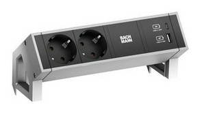 Bachmann 902.901 DESK2 2xfach 1xUSB A&C 22W von Bachmann
