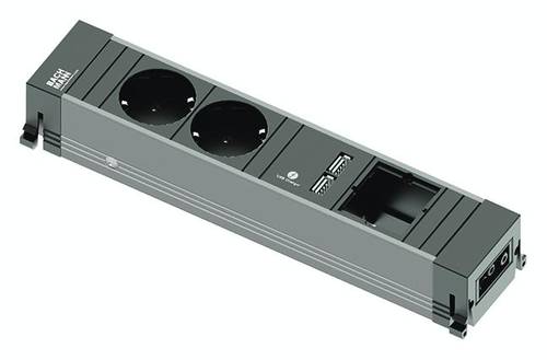 Bachmann 909.0056 Steckdosenleiste ohne Schalter Aluminium, Schwarz Schutzkontakt Bachmann 909.0056 Steckdosenleiste ohne Schalter Aluminium, Schwarz Schutzkontakt von Bachmann
