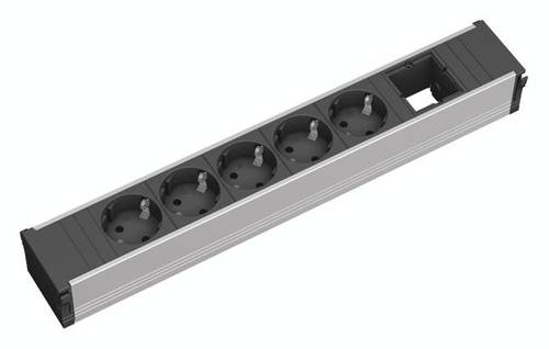 Bachmann 912.008 Steckdosenleiste ohne Schalter Aluminium, Schwarz Schutzkontakt von Bachmann