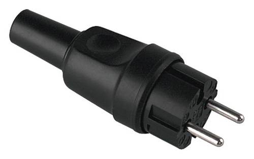 Bachmann 919.179 Konturenstecker Vollgummi 250V Schwarz IP44 von Bachmann