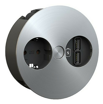 Bachmann 931.031 TWIST 1xSchuko 1xUSB Edelstahl Bachmann 931.031 TWIST 1xSchuko 1xUSB Edelstahl von Bachmann