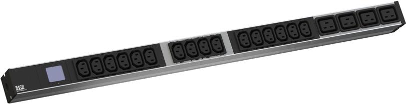 Bachmann BlueNet BN0500 - Stromverteilungseinheit (Rack - einbaufähig) - Wechselstrom 230 V - Ausgangsanschlüsse: 20 (4 x IEC 60320 C19, 16 x IEC 60320 C13) - 3,0m - Schwarz (800.2395) von Bachmann