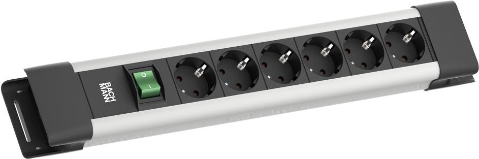Bachmann CONNECTUS 6xCEE7/3 1xSchalter 2.0m CEE7/7 Grau (BM005905) von Bachmann