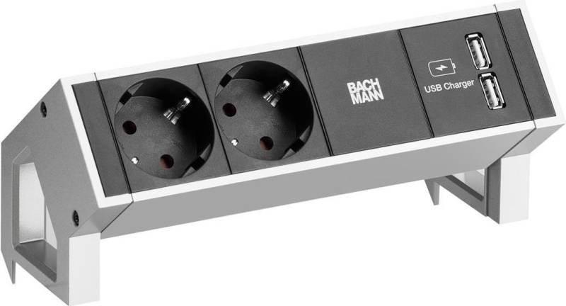 Bachmann DESK 2 - Steckdosenleiste - Eingabe, Eingang GST18 - Ausgangsanschlüsse: 2 (2 x USB, 2 x Spannung) - 20cm Schnur - Deutschland - weiß (902.319) von Bachmann