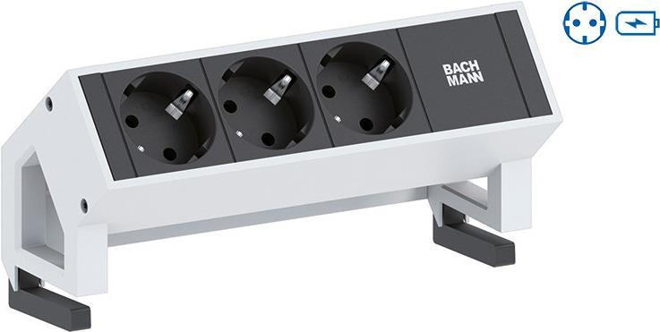Bachmann Desk 2 Verlängerungskabel 1 AC-Ausgänge Indoor Weiß (902.380) von Bachmann