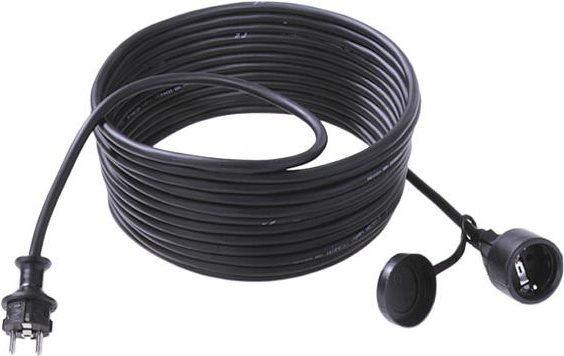 Bachmann Electric Strom Verlängerungskabel [ Schutzkontakt-Gummi-Stecker - Schutzkontakt-Gummi-Kupplung] Schwarz 10.00 m Bachmann Elect (343171) von Bachmann