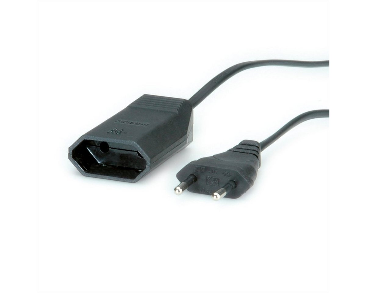 Bachmann Euro-Verlängerung 230V/2,5A, schwarz Stromkabel, Eurostecker, 2,5A, CEE 7/16, Typ-C Männlich (Stecker), Eurostecker, 2,5A, CEE 7/16, Typ-C Weiblich (Buchse) (300.0 cm) von Bachmann