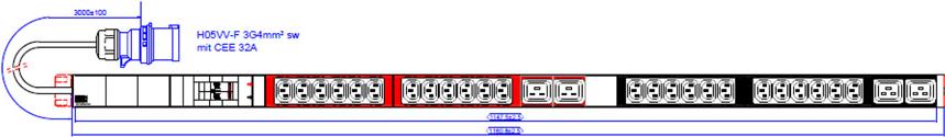 Bachmann IT PDU Basic - Stromverteilungseinheit (Rack - einbaufähig) - Wechselstrom 230 V - 1-phasig - Eingabe, Eingang CEE 7/7 - Ausgangsbuchsen: 24 - 1U (800.2336) von Bachmann