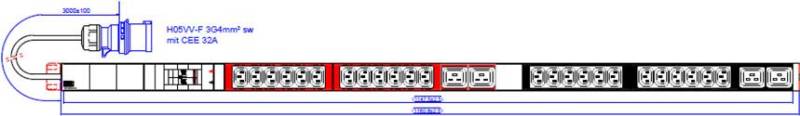 Bachmann IT PDU Basic - Stromverteilungseinheit (Rack - einbaufähig) - Wechselstrom 230 V - 1-phasig - Eingabe, Eingang CEE 7/7 - Ausgangsbuchsen: 24 - 1U (800.2336) von Bachmann