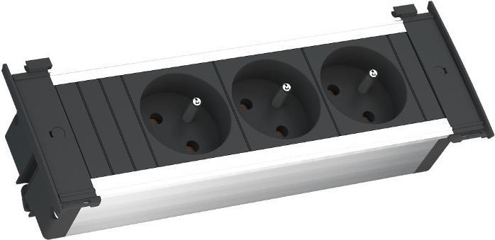 Bachmann KAPSA - Verlängerungsschnur - Eingabe, Eingang Stromversorgung - Ausgangsbuchsen: 3 (Stromversorgung) - 2 m - Deutschland - Schwarz, eloxiertes Aluminium von Bachmann
