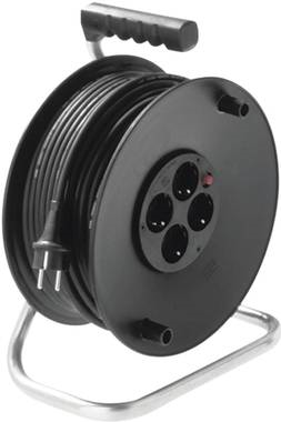 Bachmann Kabeltrommel - 25 m - 4-Fach Steckereinsatz - Schwarz Bachmann Kabeltrommel - 25 m - 4-Fach Steckereinsatz - Schwarz von Bachmann