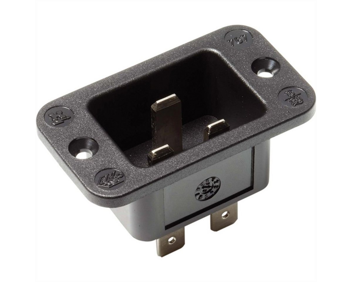 Bachmann Kaltgeräteeinbaustecker IEC320 C20 Stromadapter, 0 cm, schwarz, Thermoplast,Schraubanschluss von Bachmann