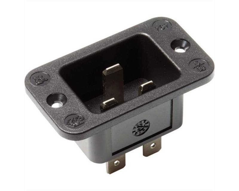 Bachmann Kaltgeräteeinbaustecker IEC320 C20 Stromadapter, 0 cm, schwarz, Thermoplast,Schraubanschluss von Bachmann