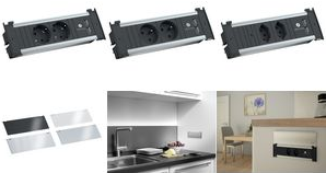 Bachmann Kapsa S Verlängerungskabel 2 m 2 AC-Ausgänge Indoor Aluminium - Schwarz (927.004) von Bachmann