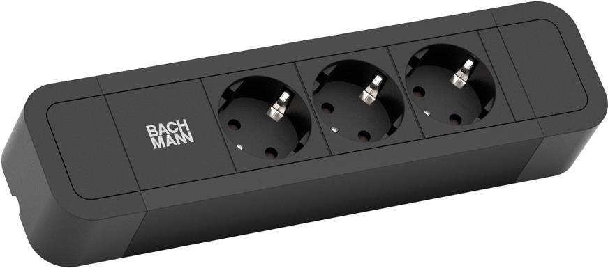 Bachmann PRIMO 2 - Steckdosenleiste - Ausgangsanschlüsse: 3 (3 x Stromversorgung) - 2 m - Schwarz von Bachmann