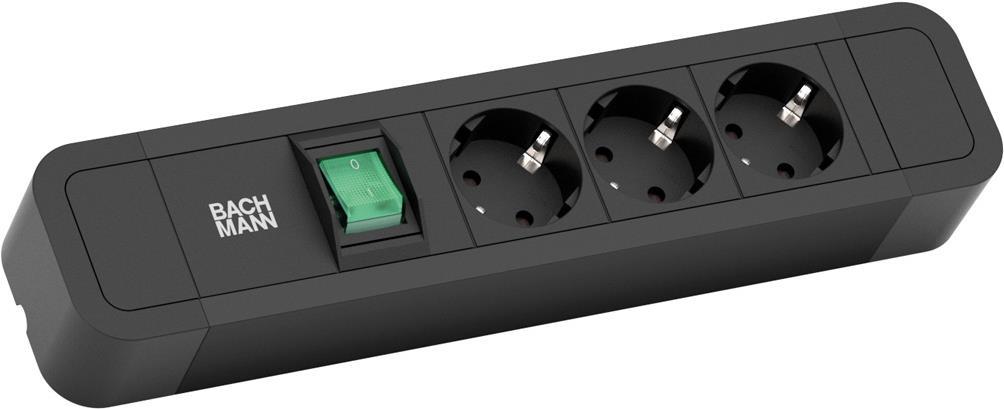Bachmann PRIMO 2 - Steckdosenleiste - Ausgangsanschlüsse: 3 (3 x Stromversorgung) - 2 m - Schwarz von Bachmann