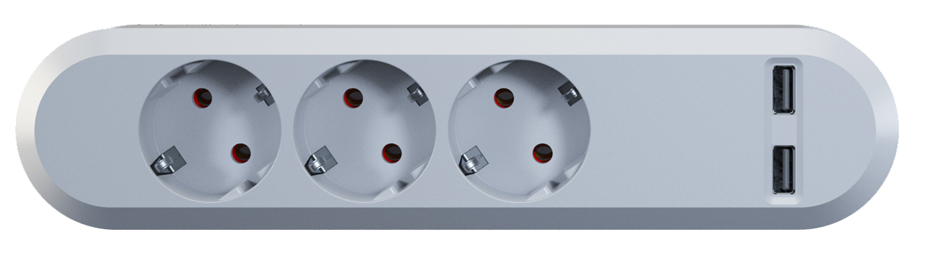 Bachmann Steckdosenleiste , SMART, , 3-fach, 2 x USB Bachmann Steckdosenleiste , SMART, , 3-fach, 2 x USB von Bachmann
