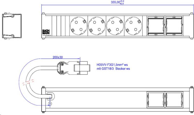 Bachmann Steckdosenleiste CONI 4xCEE7/3 912.703 (912.703) von Bachmann