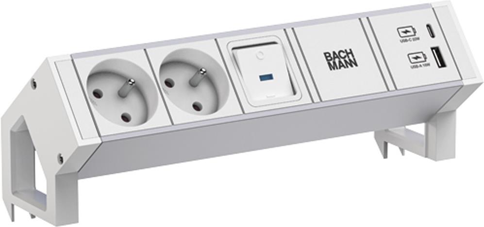 Bachmann Steckdosenleiste DESK2 ALU WHITE 937.410 (937.410) von Bachmann
