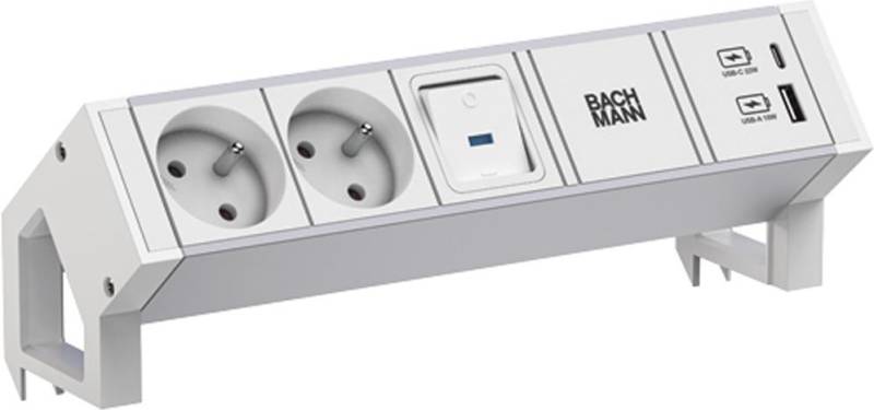 Bachmann Steckdosenleiste DESK2 ALU WHITE 937.410 (937.410) von Bachmann