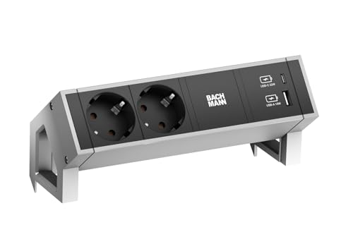 Bachmann Steckdosenleiste Desk 2 2X Steckdosen, 1x USB-C/USB-A Charger INOX Bachmann Steckdosenleiste Desk 2 2X Steckdosen, 1x USB-C/USB-A Charger INOX von Bachmann