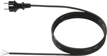 Bachmann - Stromkabel - CEE 7/7 (M) bis ohne Stecker 30 mm abisoliert 16 A - 2,0m - geformt - Schwarz (322.184) von Bachmann