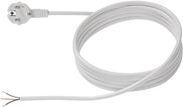 Bachmann - Stromkabel - Typ F (M) rechtwinklig bis ohne Stecker - 3,0m - geformt - weiß (305.285) von Bachmann