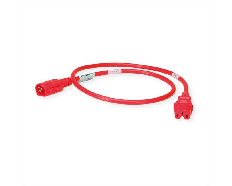 Bachmann TwyLock C14-C15 1.0m red 10A Stromkabel, IEC320 C14, Kaltgeräte, 10A Männlich (Stecker), IEC320 C15, Heißgeräte, 10A Weiblich (Buchse) (100.0 cm), beidseitig verriegelnd von Bachmann