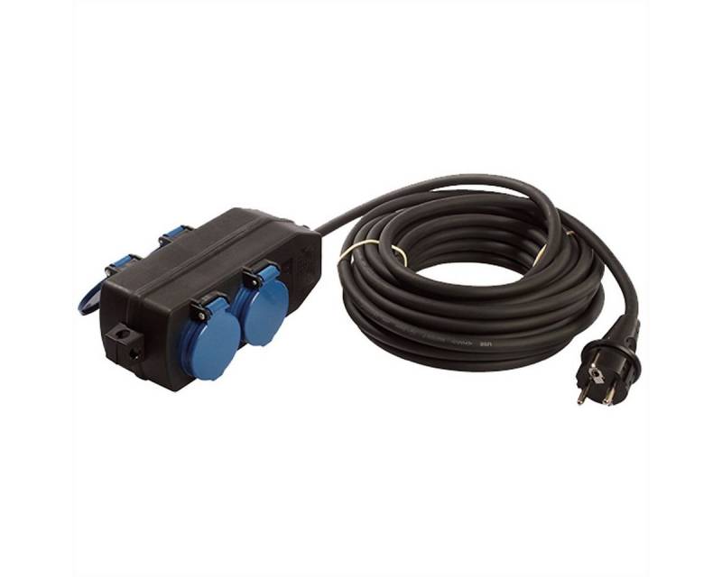 Bachmann Verteilersteckdose 4x CEE7/3 10m Stromadapter zu Schutzkontakt, CEE 7/3, Typ-F, 10 cm, IP44 von Bachmann