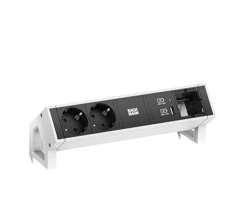 BACHMANN DESK2 2xSchutzkontakt USB A&C, USB Charger 22W 1xABD 0,2m GST18 weiss von Bachmann