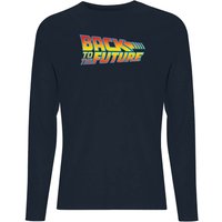 Back To The Future Classic Logo Men's Long Sleeve T-Shirt - Navy - XL von Back To The Future