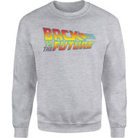 Back To The Future Classic Logo Sweatshirt - Grey - L von Back To The Future