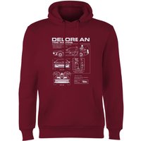 Back To The Future Delorean Schematic Hoodie - Burgundy - L von Back To The Future