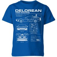 Back To The Future Delorean Schematic Kids' T-Shirt - Blue - 5-6 Jahre von Original Hero