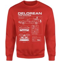 Back To The Future Delorean Schematic Sweatshirt - Red - XL von Back To The Future